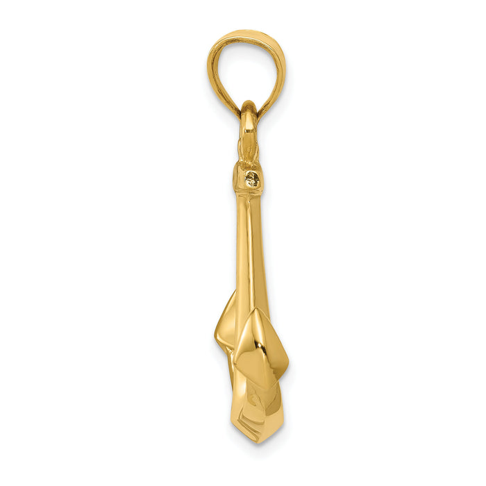 10K 3-D Anchor Pendant-10C3341