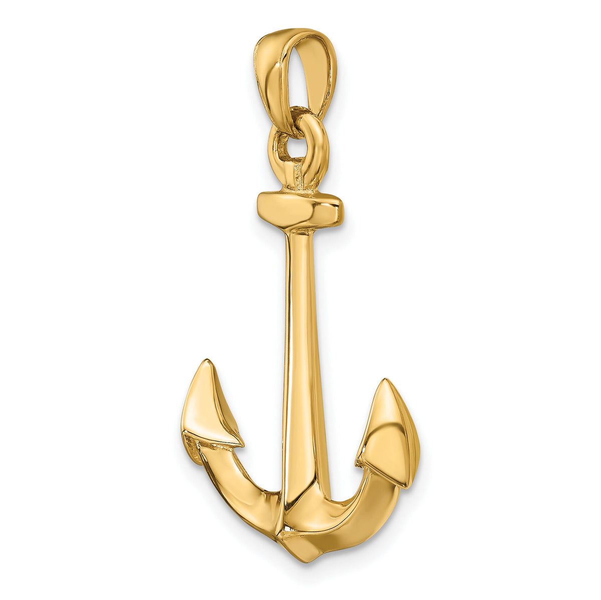 10K 3-D Anchor Pendant-10C3341