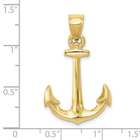 10K 3-D Anchor Pendant-10C3341