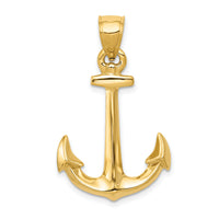 10K 3-D Anchor Pendant-10C3341