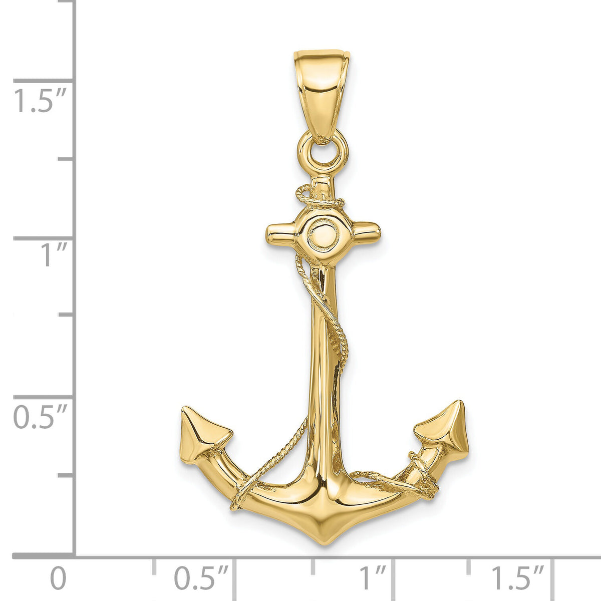 10k 3-D Anchor with Rope Pendant-10C3342