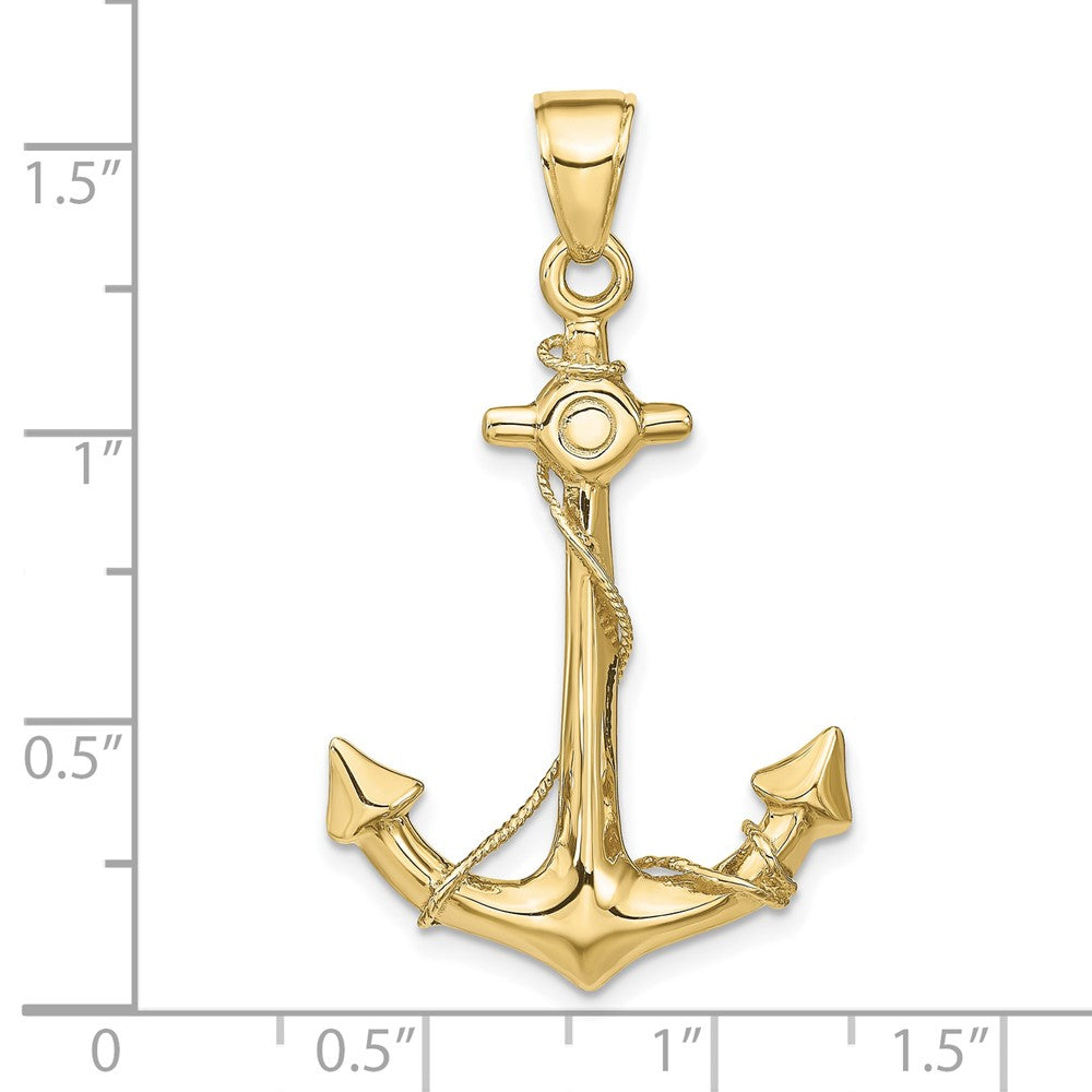 10k 3-D Anchor with Rope Pendant-10C3342