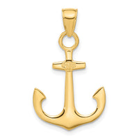 10k 3-D Anchor Pendant-10C3345