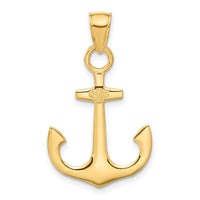 10k 3-D Anchor Pendant-10C3345