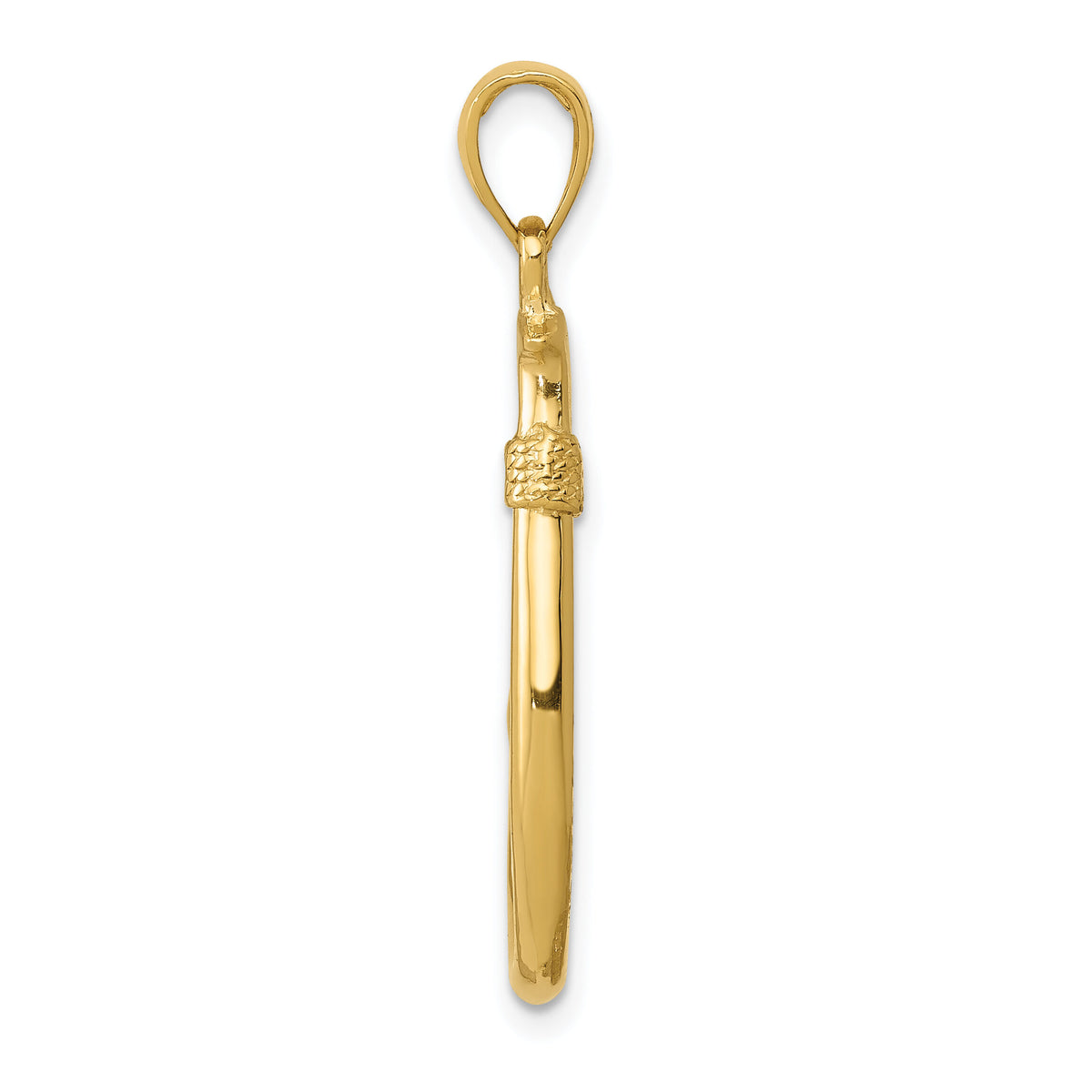 10K 3D Fish Hook Pendant-10C3349
