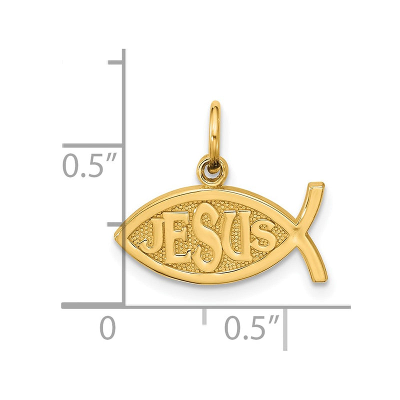 10K Jesus Fish Charm-10C335