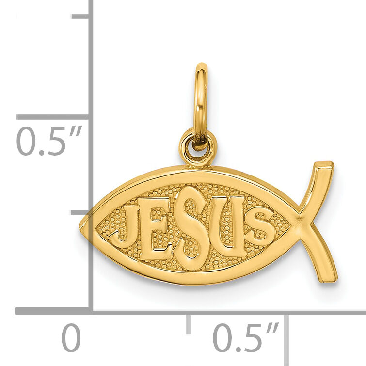 10K Jesus Fish Charm-10C335