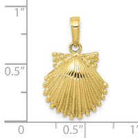 10k Scallop Shell Pendant-10C3375