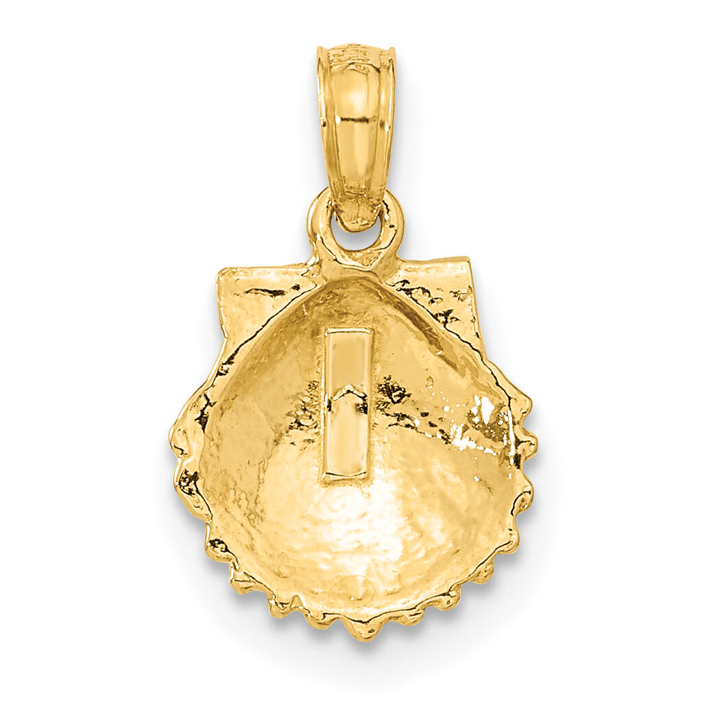 10k Scallop Shell Pendant-10C3377