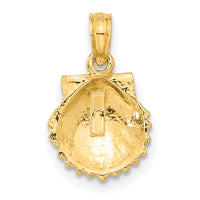 10k Scallop Shell Pendant-10C3377