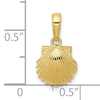 10k Scallop Shell Pendant-10C3377