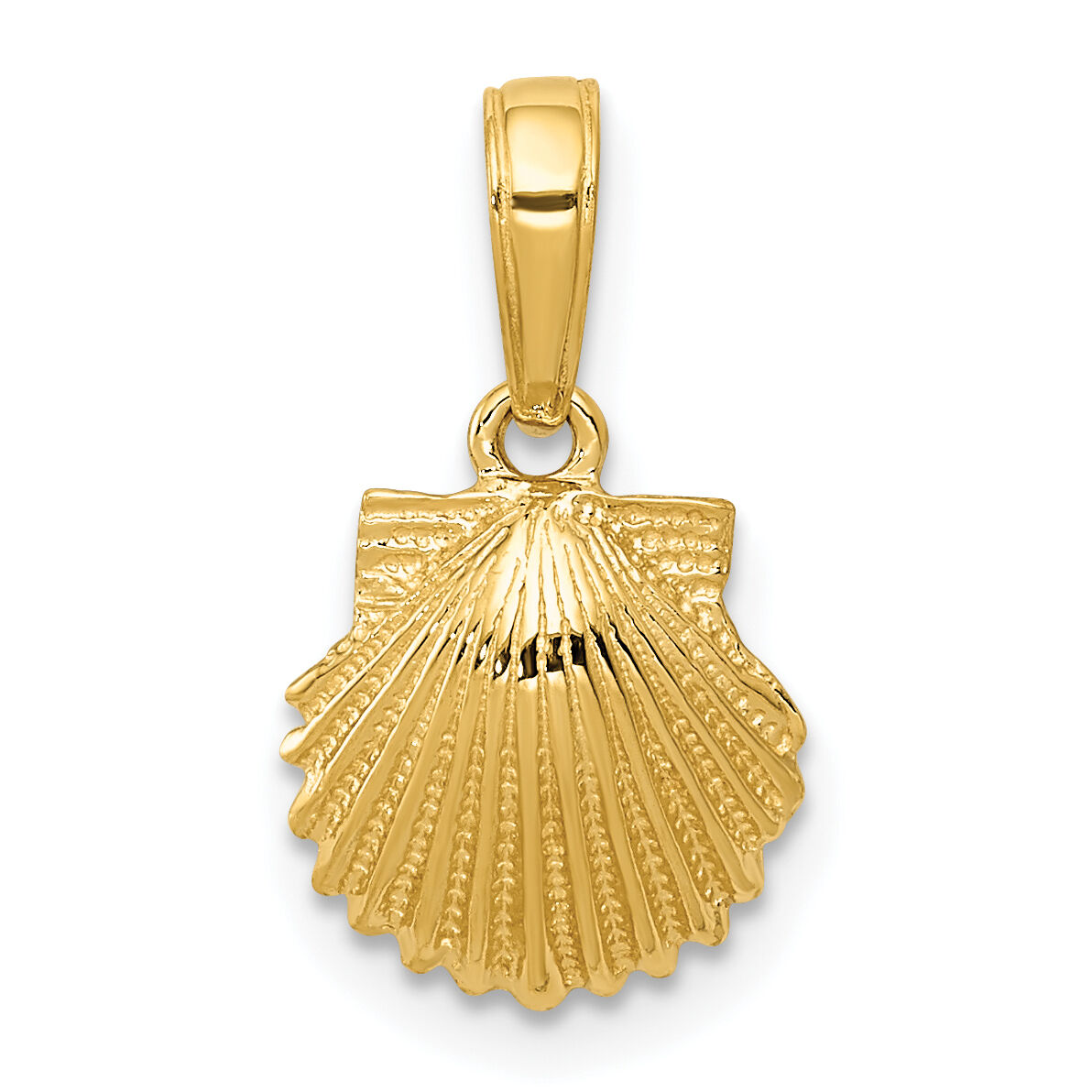 10k Scallop Shell Pendant-10C3377