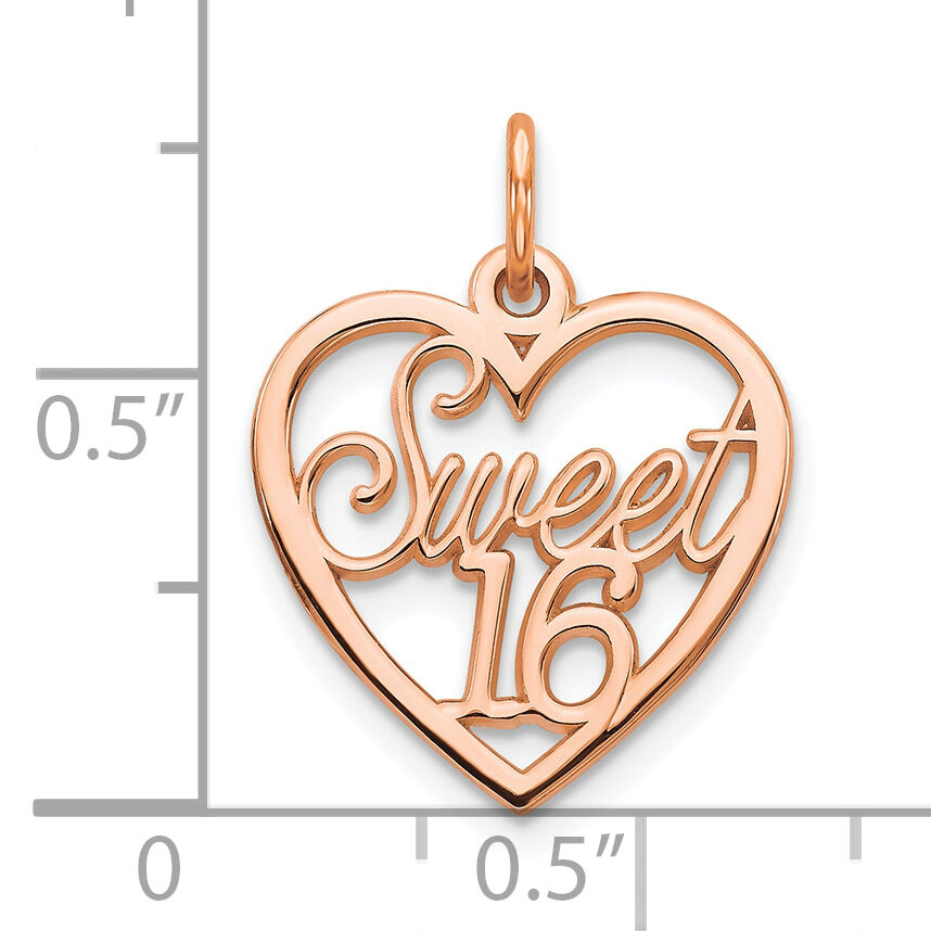 10K Rose Gold SWEET 16 Charm-10C339R