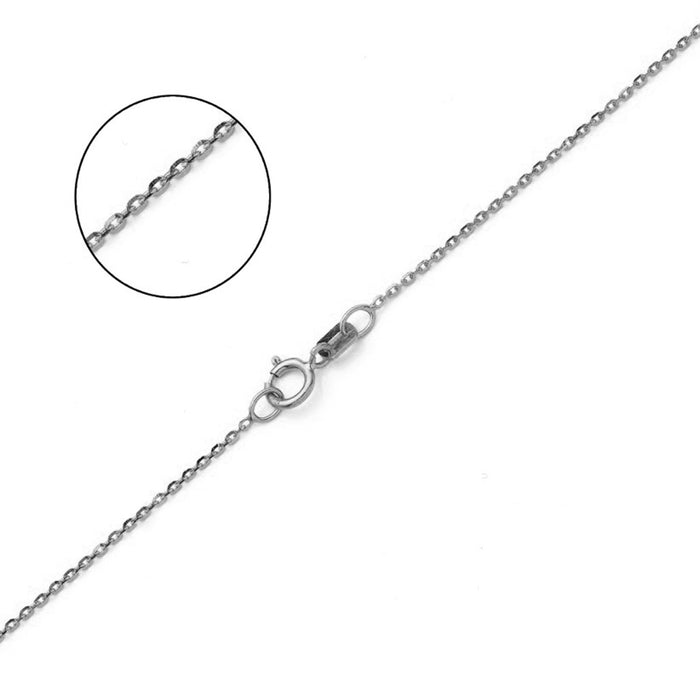 10K WHITE GOLD DC ROLO  023 GAUGE 22" CHAIN NECKLACE (AVAILABLE IN LENGTHS 7" - 30")