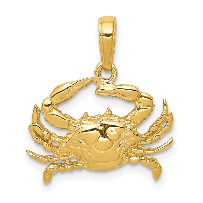 10k Blue Crab Pendant-10C3413