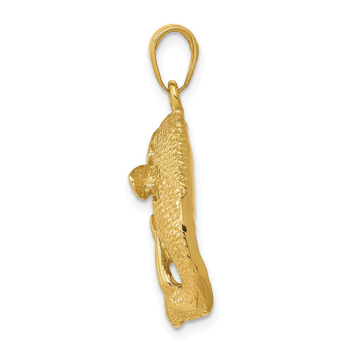 10k Bass Fish Jumping Pendant-10C3417