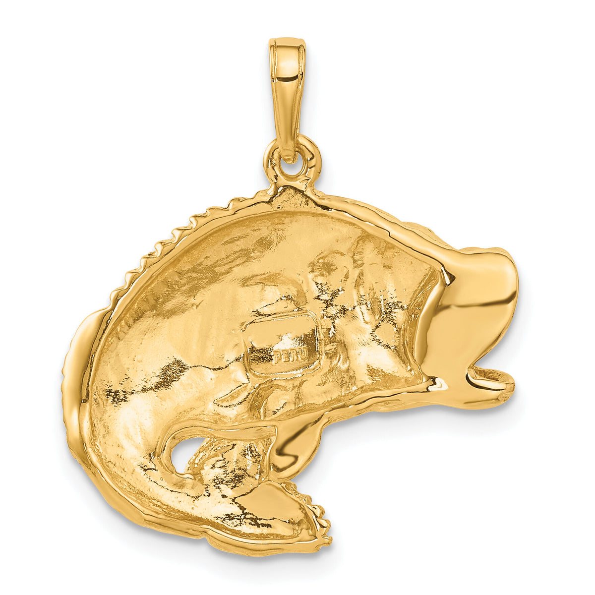 10k Bass Fish Jumping Pendant-10C3417
