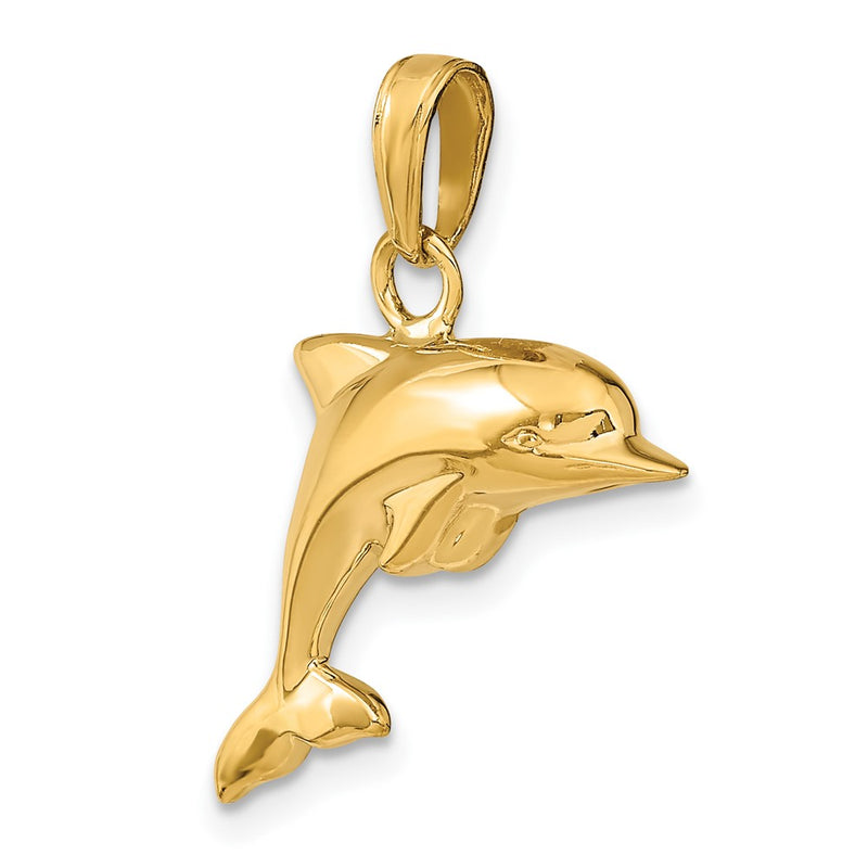 10k 3-D Dolphin Pendant-10C3426