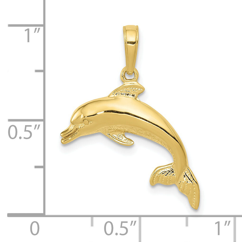 10K Dolphin Swimming Pendant-10C3455