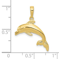 10K Dolphin Swimming Pendant-10C3455