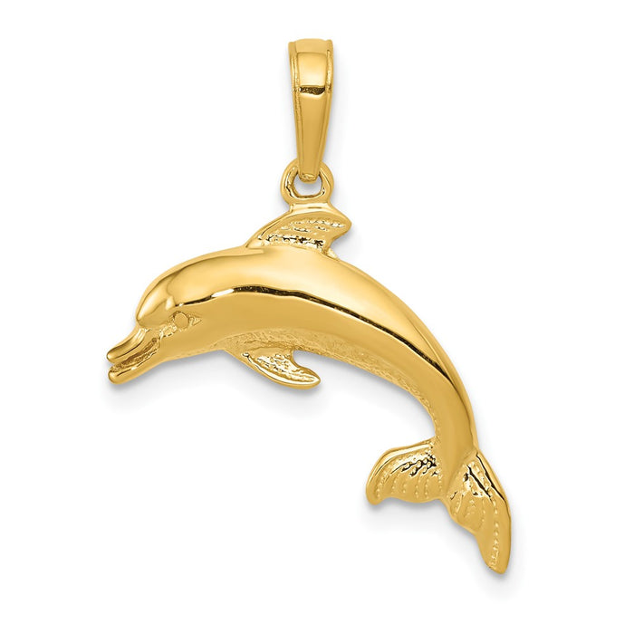 10K Dolphin Swimming Pendant-10C3455