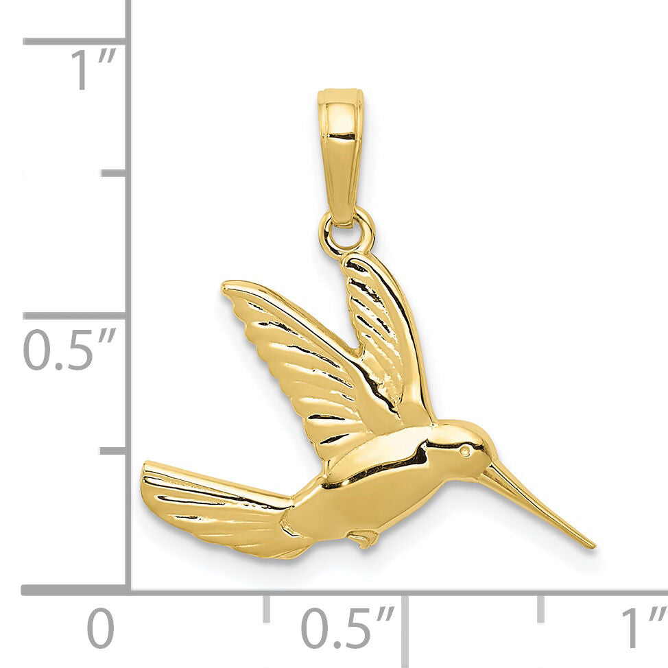 10K Hummingbird in Flight Pendant-10C3477