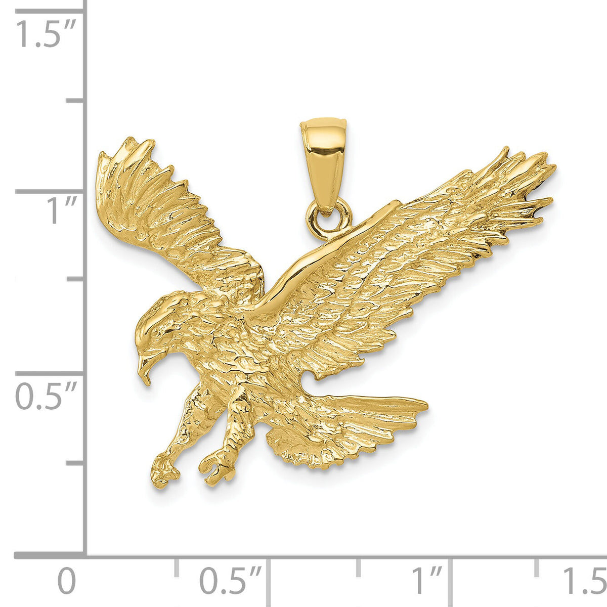 10K Textured Eagle Landing Pendant-10C3489