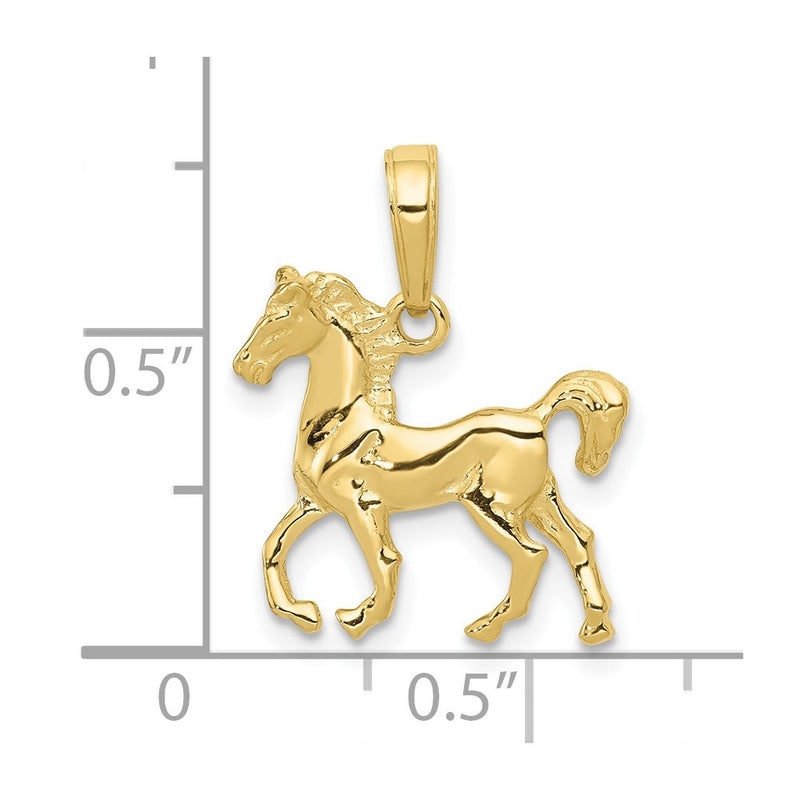 10k Standing Horse Pendant-10C3504