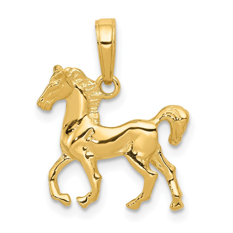 10k Standing Horse Pendant-10C3504