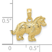 10k Collie Dog Pendant-10C3508