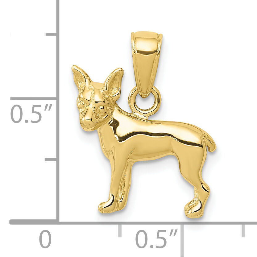 10K Chihuahua Dog Pendant-10C3511