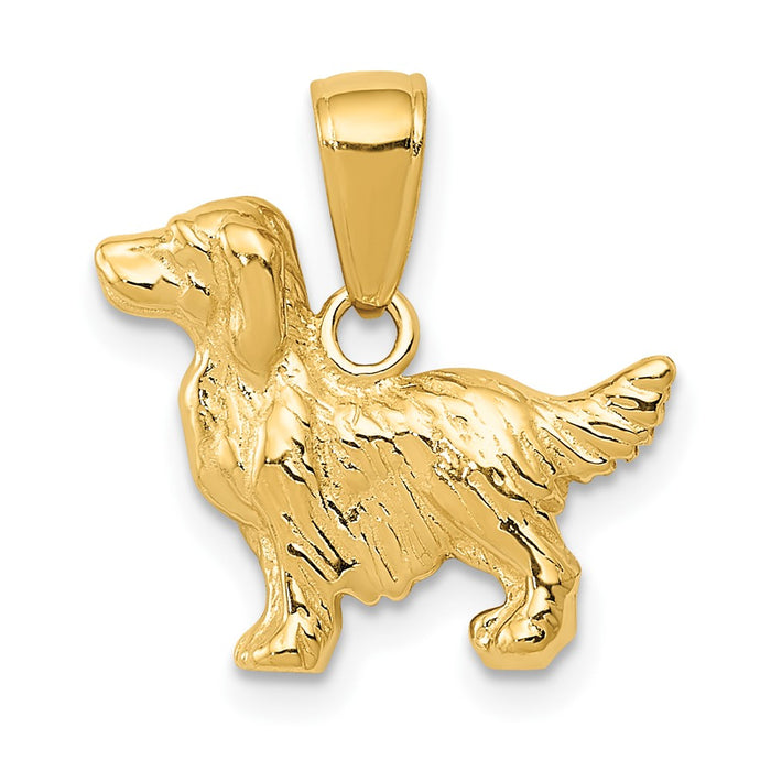 10k Springer Spaniel Dog Pendant-10C3512