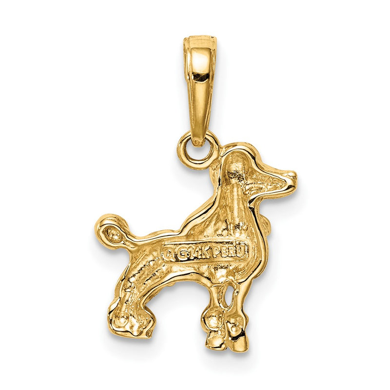 10K Poodle Dog Pendant-10C3515