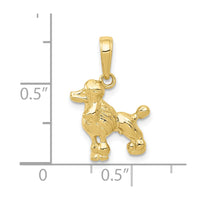 10K Poodle Dog Pendant-10C3515