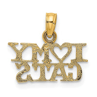 10k I HEART MY CATS Charm-10C3520