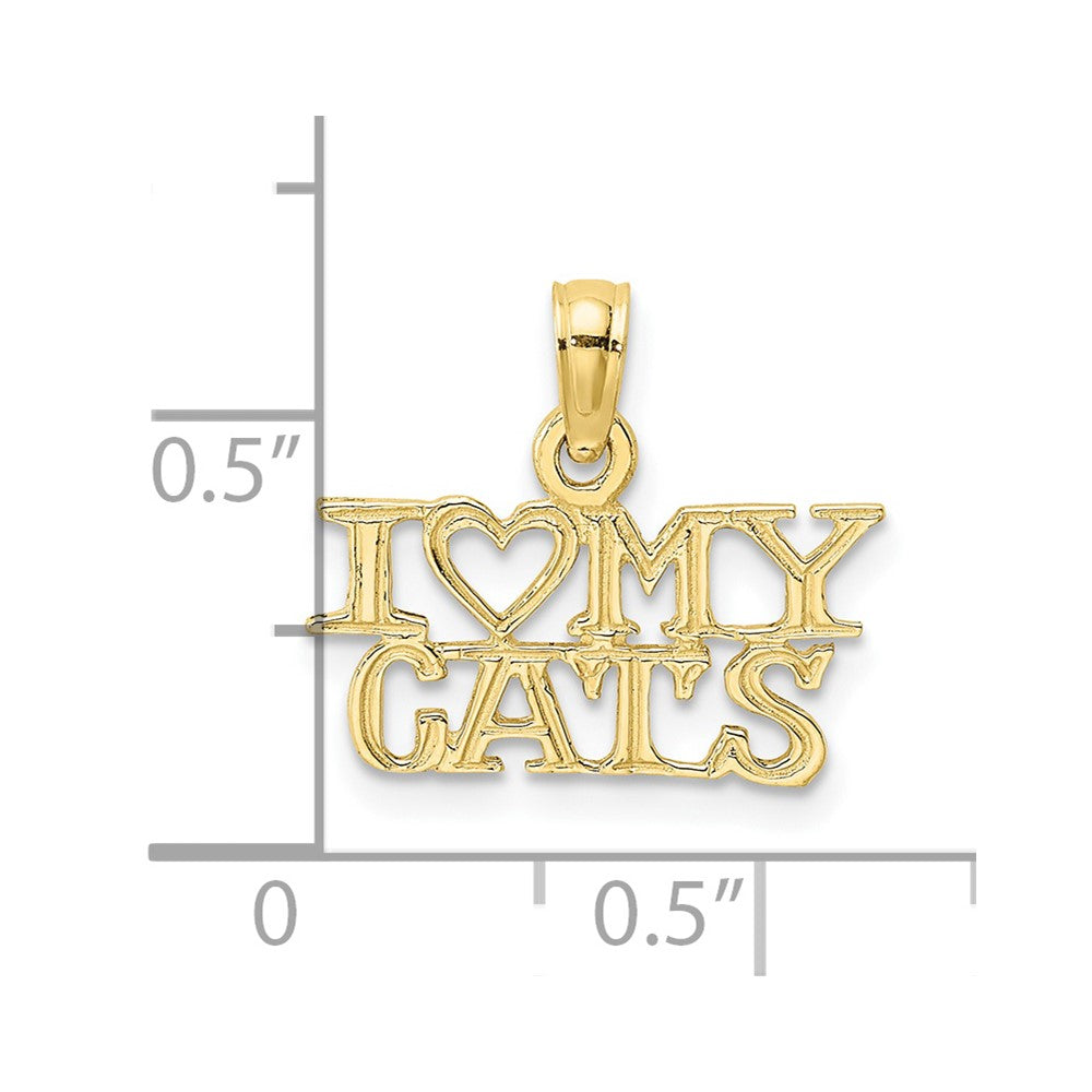 10k I HEART MY CATS Charm-10C3520