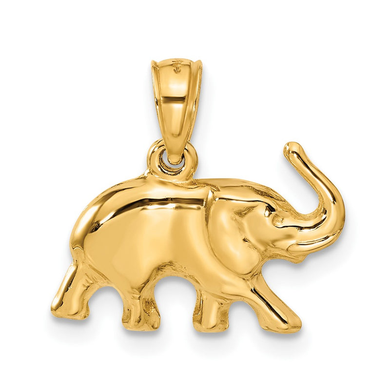 10k 3-D Elephant Pendant-10C3533