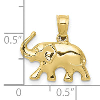 10k 3-D Elephant Pendant-10C3533