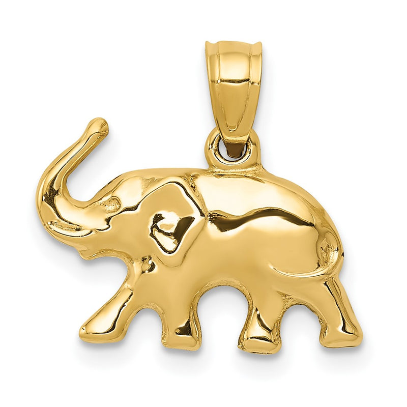 10k 3-D Elephant Pendant-10C3533