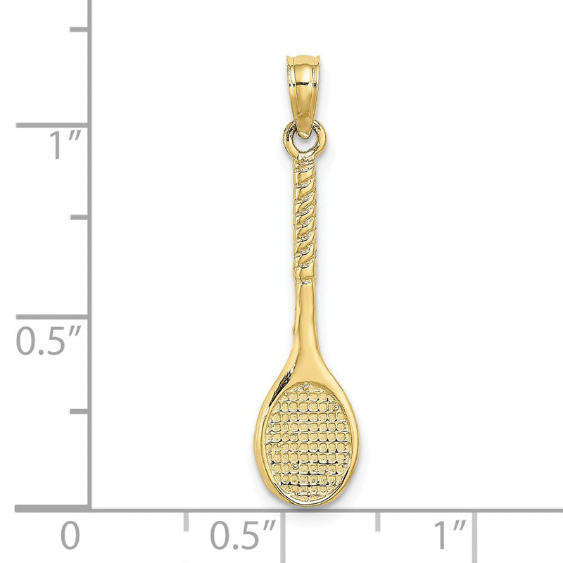 10K 3-D Tennis Racquet Pendant-10C3541