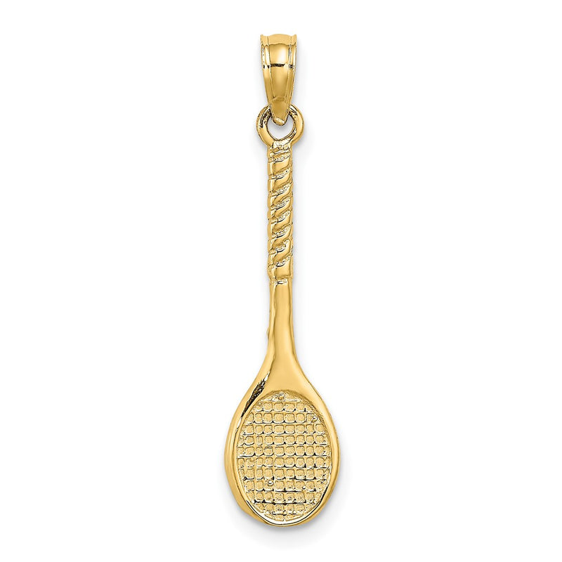 10K 3-D Tennis Racquet Pendant-10C3541