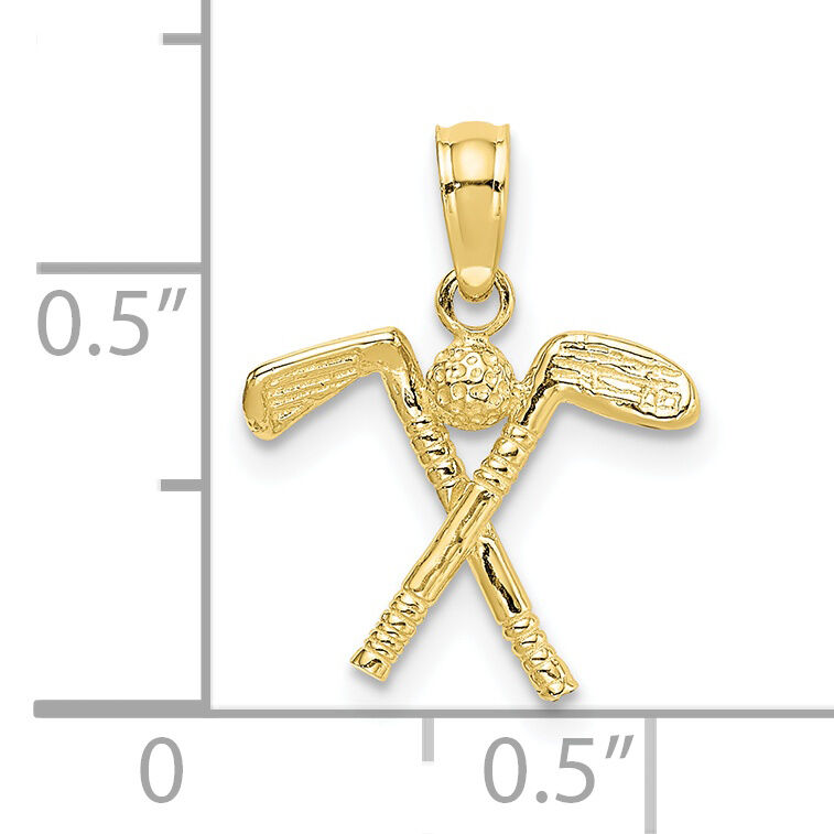 10k 3-D Golf Clubs with Ball Charm-10C3544