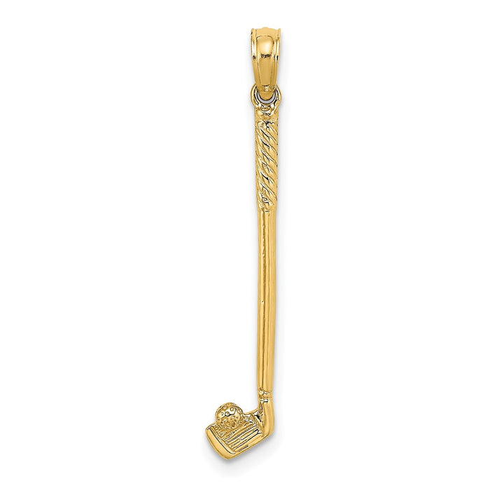 10k 3-D Single Golf Club with Ball Charm-10C3547