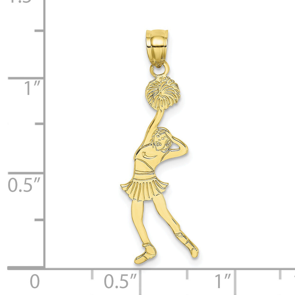 10K Cheerleader with Hand on Head Pendant-10C3559