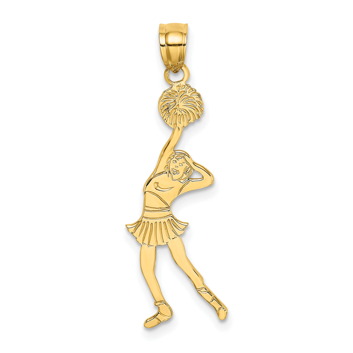 10K Cheerleader with Hand on Head Pendant-10C3559