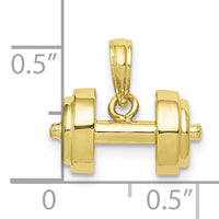 10K 3-D Single Barbell Pendant-10C3562