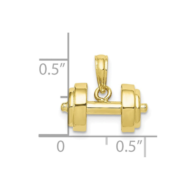 10K 3-D Single Barbell Pendant-10C3562