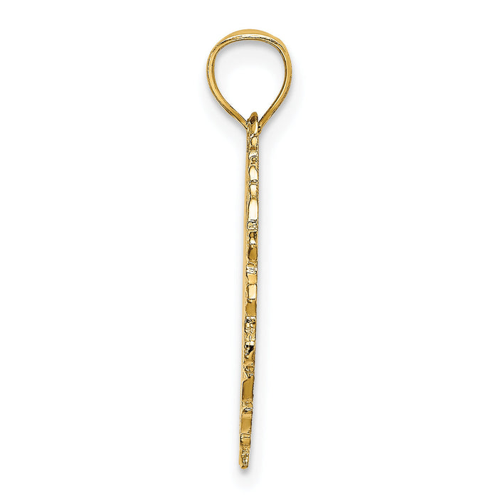 10k Dart Board and Darts in Leaf Design Charm-10C3570