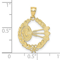 10k Dart Board and Darts in Leaf Design Charm-10C3570