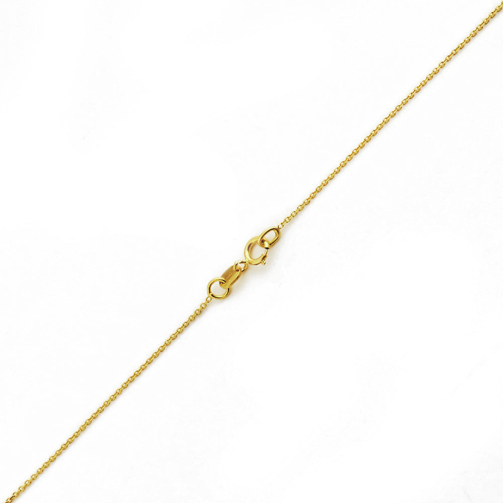 10K YELLOW GOLD DC ROLO  033 GAUGE 24" CHAIN NECKLACE (AVAILABLE IN LENGTHS 7" - 30")